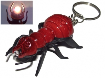illuminated ant - keyring pendant red
