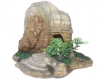 rock cave with plant, sandy, 21x14,5x14,5 - 8848