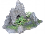 rock cave with plant, anthrazit, 22x10,5x12,5 - 8853