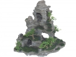 rock cave with plant, anthrazit, 31,5 cms - 8859
