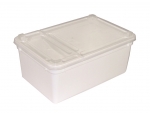 BraPlast Dose 1,3 L white box with clear flap lid